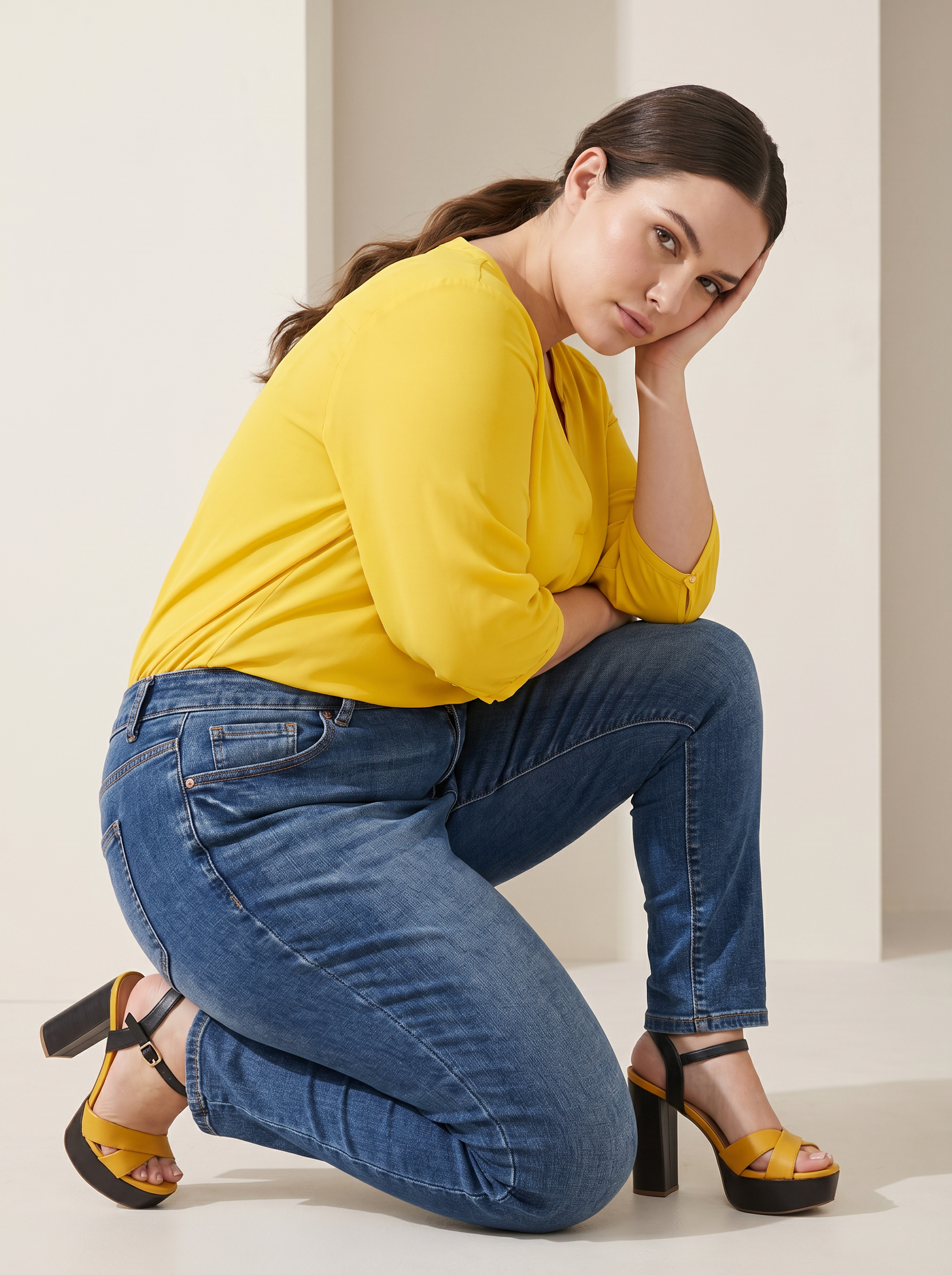 Пролетен модел дънки PLUS SIZE