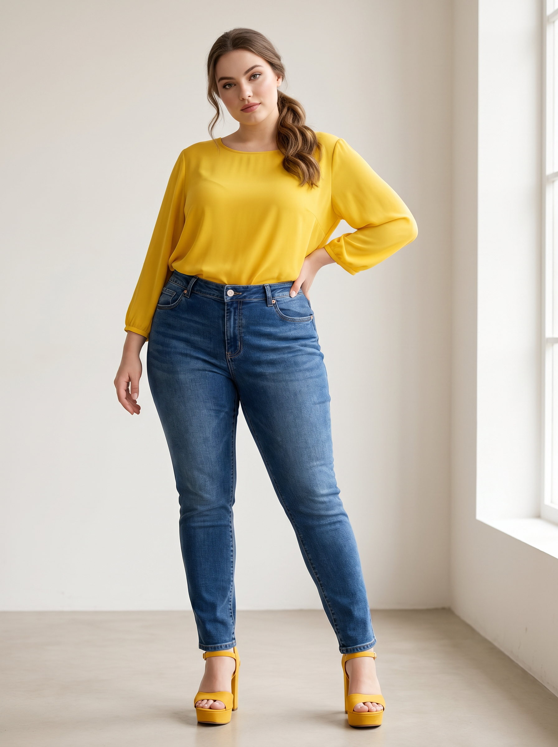 Пролетен модел дънки PLUS SIZE