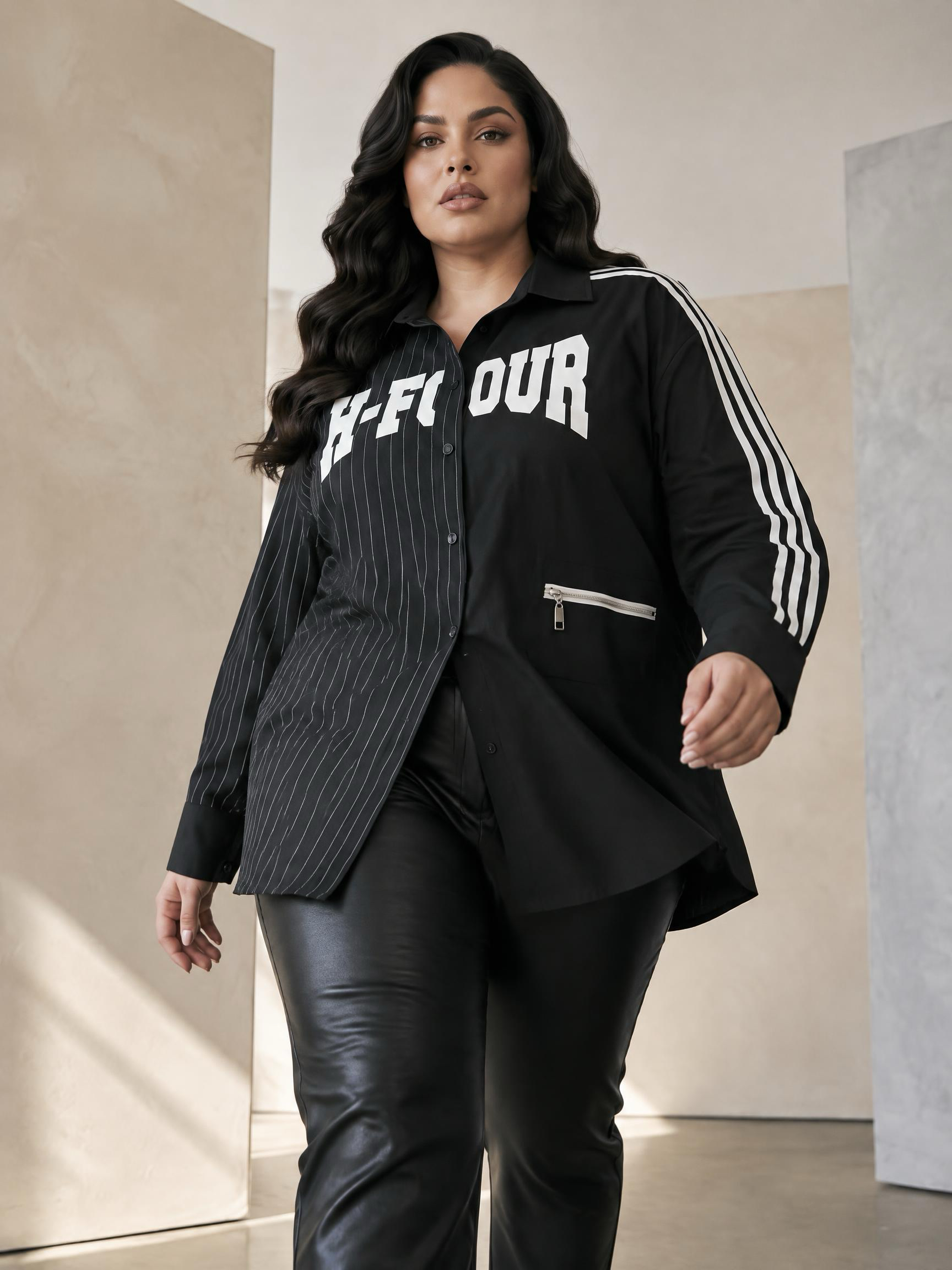 Модерна ефектна риза  PLUS SIZE модел