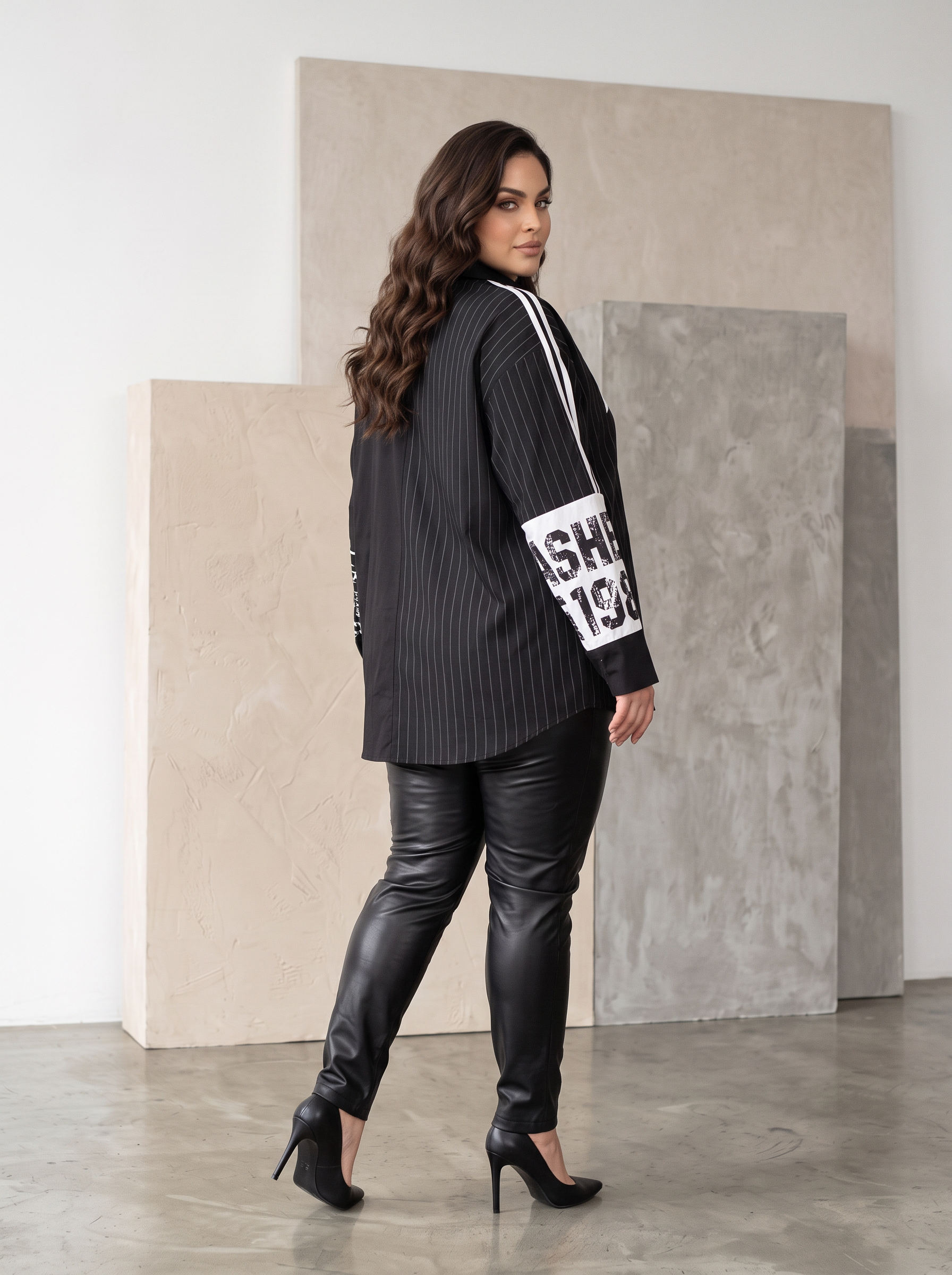 Модерна ефектна риза  PLUS SIZE модел