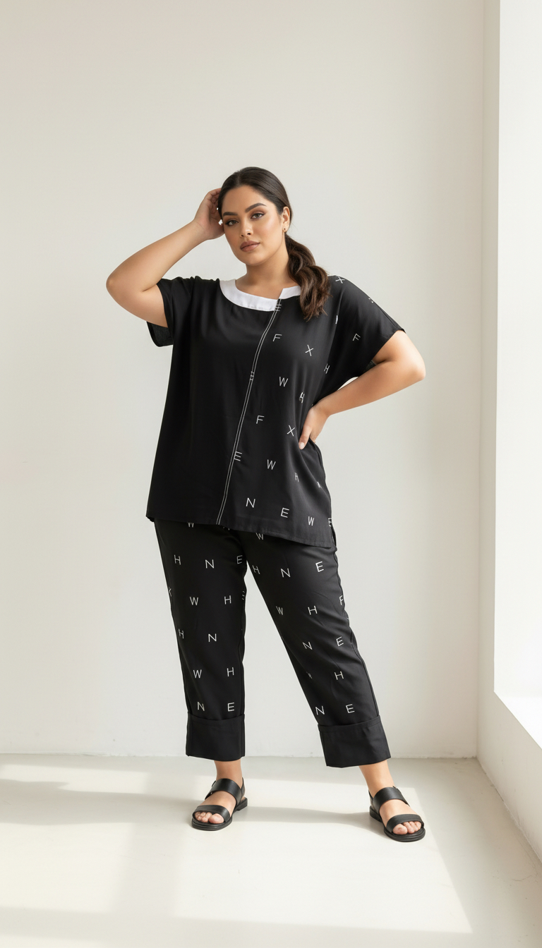 Бутиков летен комплект PLUS SIZE модел 