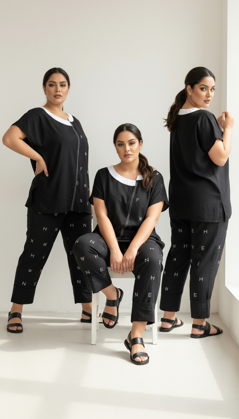 Бутиков летен комплект PLUS SIZE модел 