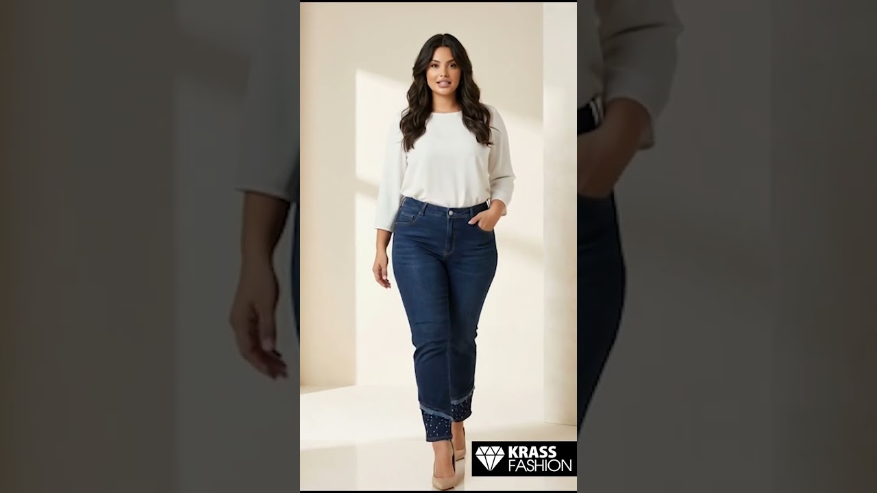 Еластични дънки в модерна визия Plus size