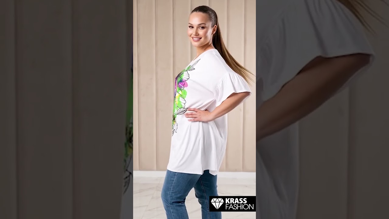 Лятна дамска туника с флорален акцент PLUS SIZE 