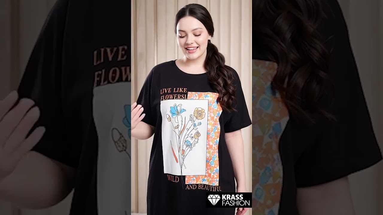 Модерна туника с щампа PLUS SIZE модел