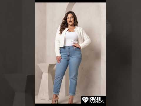 Светъл деним с камъчета модерна визия Plus size