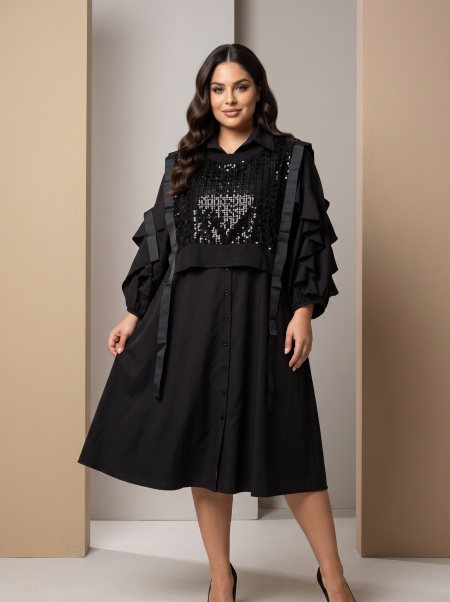 Дизайнерска рокля Black Plus size