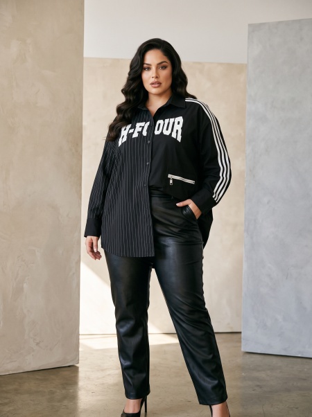 Модерна ефектна риза  PLUS SIZE модел