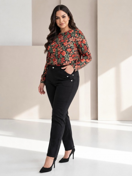  Еластични пролетни дънки модерна визия Plus size